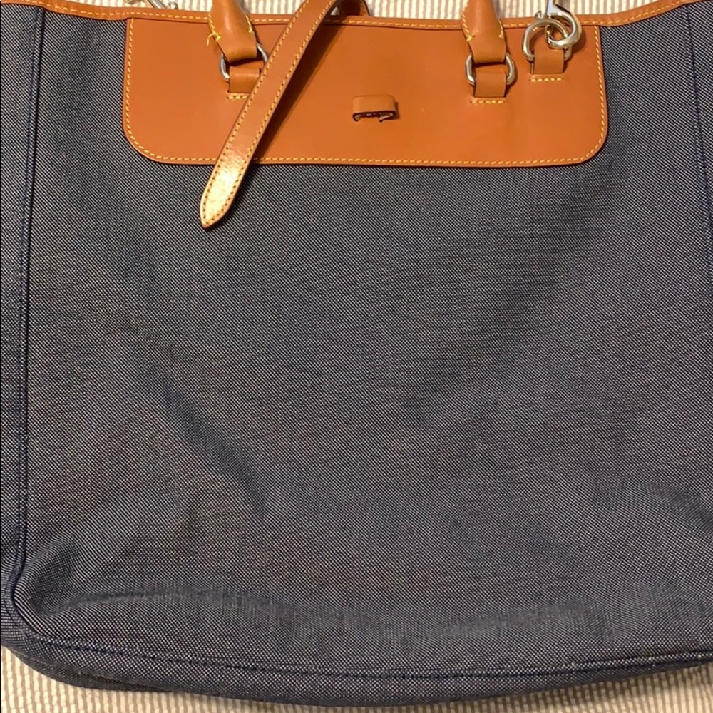 Chambray and Leather Messenger Bag